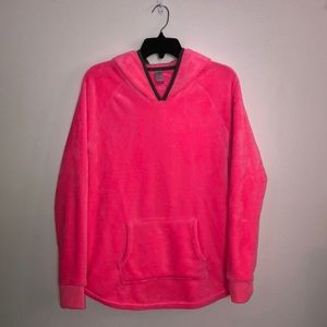 Bright Pink Fleece Hoodie, Size Large